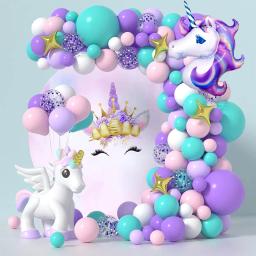Unicórnio balão guirlanda arco kit unicórnio decorações de festa para o aniversário da menina do menino chá de fraldas fontes da festa de casamento - Image 1