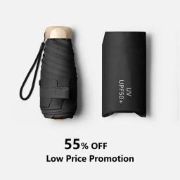 1pc 55% de desconto mini guarda-sol bolso chuva guarda-chuva vinil dobrável proteção ultravioleta uv sombra de sol bolso guarda-sol cápsula - Image 1