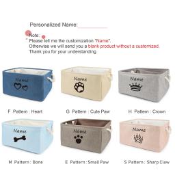 Caixa de armazenamento personalizada do brinquedo do animal de estimação da pata do cão dos brinquedos da cesta para o gato feito sob encomenda da roupa produto com nome cão - Image 6