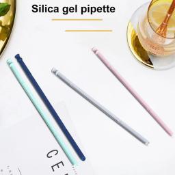 Canudos de silicone com reto e curvo, produto comestível, colorido, para festa, bar, acessórios, longos e flexíveis, para crianças - Image 5