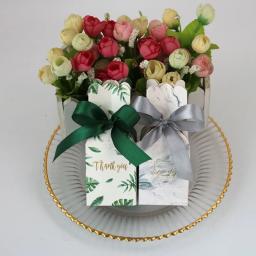 10/20/30 pçs caixa de doces vaso europeu floral casamento favor presente caixa de embalagem do bebê com fita obrigado você decoração de festa de aniversário - Image 5