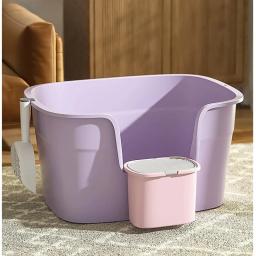 Caixa aberta de areia para gatos com cerca elevada, WC para gatos, Design à prova de respingos, Cats' Sandbox, Bandeja de areia prática versátil - Image 1