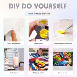 Pintura por números para meninas e meninos, kit de pintura acrílica, diy, diy, diy, presente, decoração home - Image 3