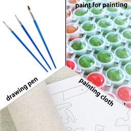 Imagem modular para desenho, coloração com números, kits de pintura acrílica, animais, pintura de lona, decoração, sala de estar - Image 4