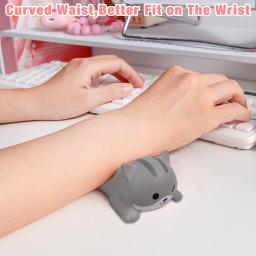 Cute Cat Wrist Rest Suporte para Mouse, ergonômico, espuma macia de memória, travesseiro rosa, material de escritório, brinquedos de descompressão - Image 4