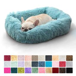 Cama de pelúcia retangular para animais, esteira quente, acessórios para sofá, almofada, pequeno, médio, grande, cachorro, gato, cachorro, inverno - Image 1
