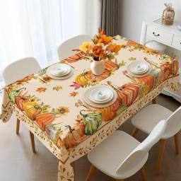 Pumpkin Pattern Retangular Toalha De Mesa, Decoração De Casa, Dia De Ação De Graças, Mesa De Festa, Ao Ar Livre, Outono - Image 3