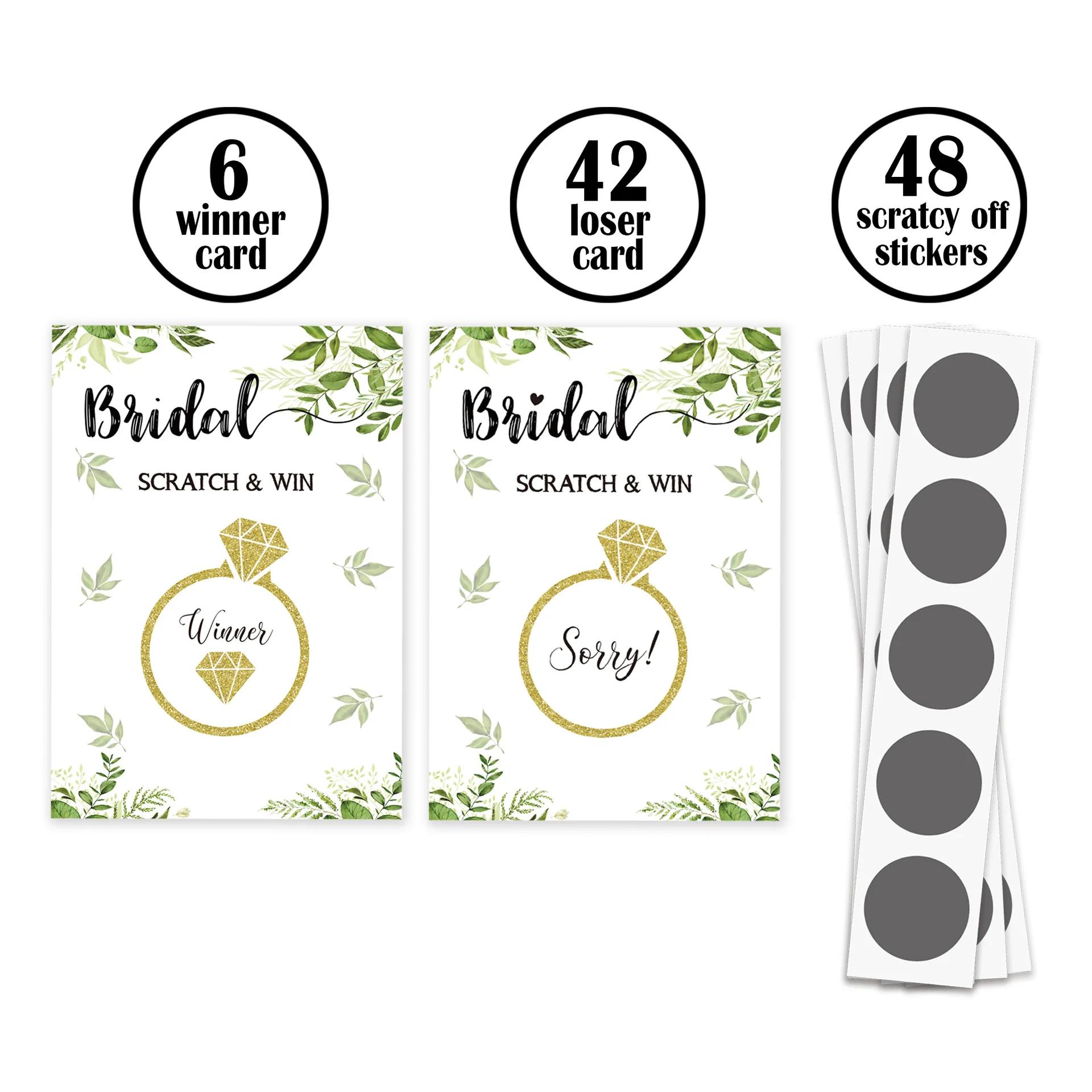 48 Pcs/set Noiva Do Casamento para ser Cartão Do Jogo De Noiva Chuveiro Decoração Do Partido Suprimentos Hen Decoração Do Partido - Image 1