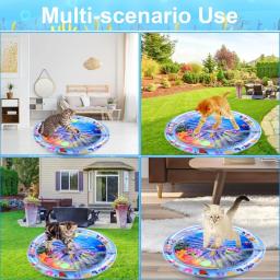 Tapete de jogo sensorial para animal de estimação, Esteira inflável para gato e cachorro, Tema do oceano, Tapete espessado com peixe - Image 4