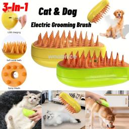 Electric Dog Grooming Escova, Escova de vapor, Pet Escova de vapor, Remove emaranhados e cabelos soltos, Massagem, Steamy Cat Supplies, 3 em 1 - Image 1