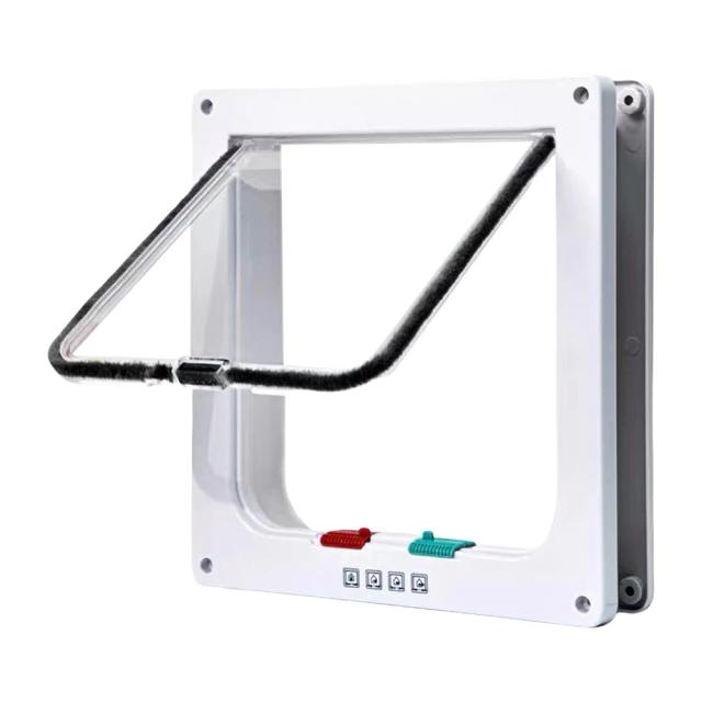 Porta Deslizante para Animais de Estimação com Sistema de Bloqueio 4 Direções e Controle, Ideal para Gatos e Cães