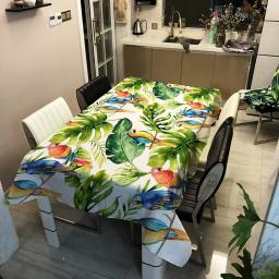 Toalha de mesa 3D de estilo rural com flores e árvore, toalha de mesa retangular impermeável para festa, casa e cozinha - Image 1