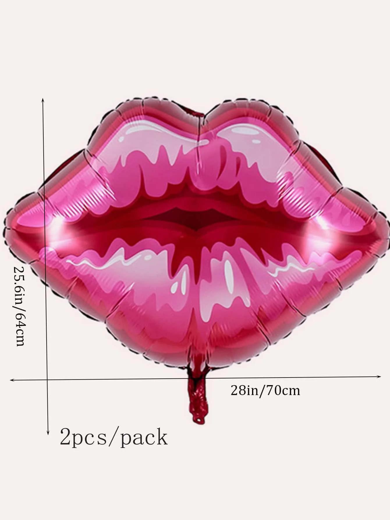 Alumínio Foil Balão Decorações, Lip Vermelho, Fontes Do Partido Da Noiva, Decorações De Casamento, 2Pcs - Image 1