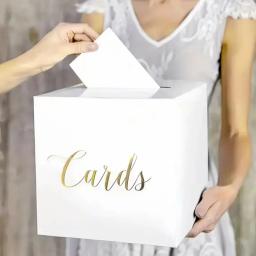 Caixa De Cartão De Convite De Casamento Branco, Envelope De Recepção, Caixa De Recebimento De Cartão De Dinheiro Para Graduação, Reuniões De Festa - Image 1