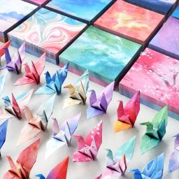 400 folhas de papel origami artesanato dobrável sorte desejo guindaste artesanato dupla face dobrável sorte desejo papel diy cor scrapbooking - Image 1