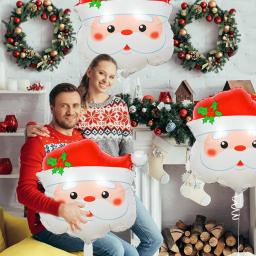 3 pçs balões de folha de papai noel, balões de cabeça de papai noel adequados para festas temáticas de natal, decorações de festa de aniversário - Image 2