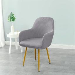 Capas de cadeira de jantar de lã polar, braço alto, poltrona de escritório, assento, capas ajustáveis para sala de estar, cozinha, hotel - Image 6