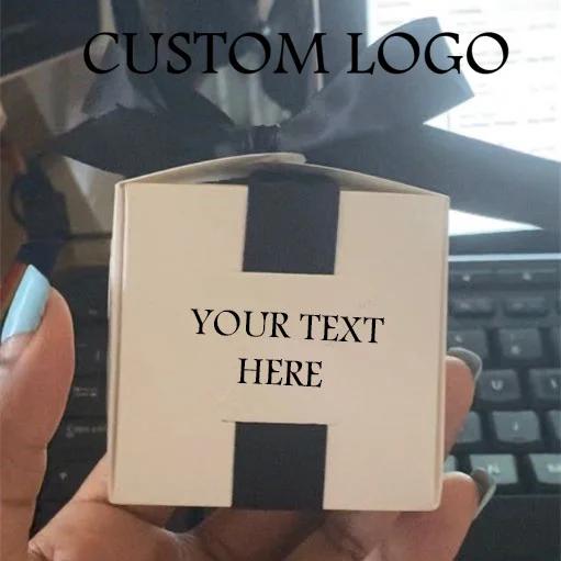 Caixa de Presente Personalizada com Logotipo e Fita para Doces em Batizados, Chuveiros de Bebê e Eventos de Aniversário