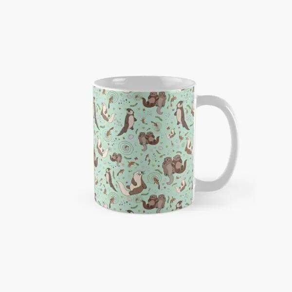 Caneca Clássica com Foto de Lontras Azuis - Ideal para Café ou Chá, Presente Perfeito
