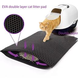 Tapete de areia para gatos com dupla camada Caixa impermeável para animais de estimação Almofada antiderrapante, Cama lavável, Produtos de almofada limpa, Presente - Image 1