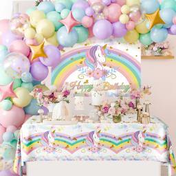 Unicórnio balões guirlanda arco kit unicórnio utensílios de mesa descartáveis decoração festa de aniversário crianças chá de bebê menina suprimentos - Image 3