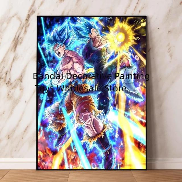 Impressão em Canvas do Dragon Ball: Decoração de Quarto com Goku e Vegeta, Ideias de Presentes e Pinturas Artísticas