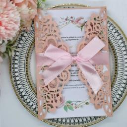 Cartões do convite com Envelopes, Fita do bolso, Convites De Casamento, Aniversário De Casamento, Favores Do Partido Batismo, Fontes Do Partido, 10pcs - Image 2