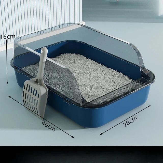 Caixa de Areia para Gatos com Alta Capacidade e Plástico Anti-Respingos, Ideal para Limpeza e Conforto do Seu Pet
