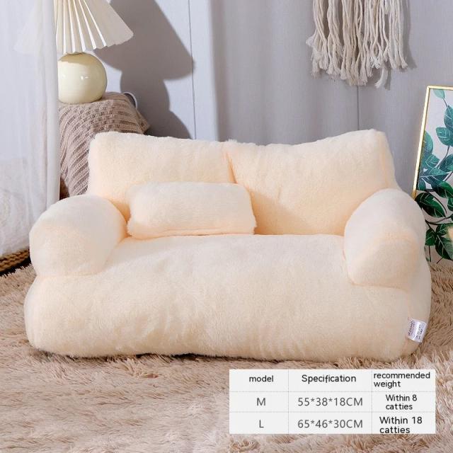 Cama de pelúcia lavável e quente para pets, sofá grande e confortável para cães e gatinhos, ideal para o inverno
