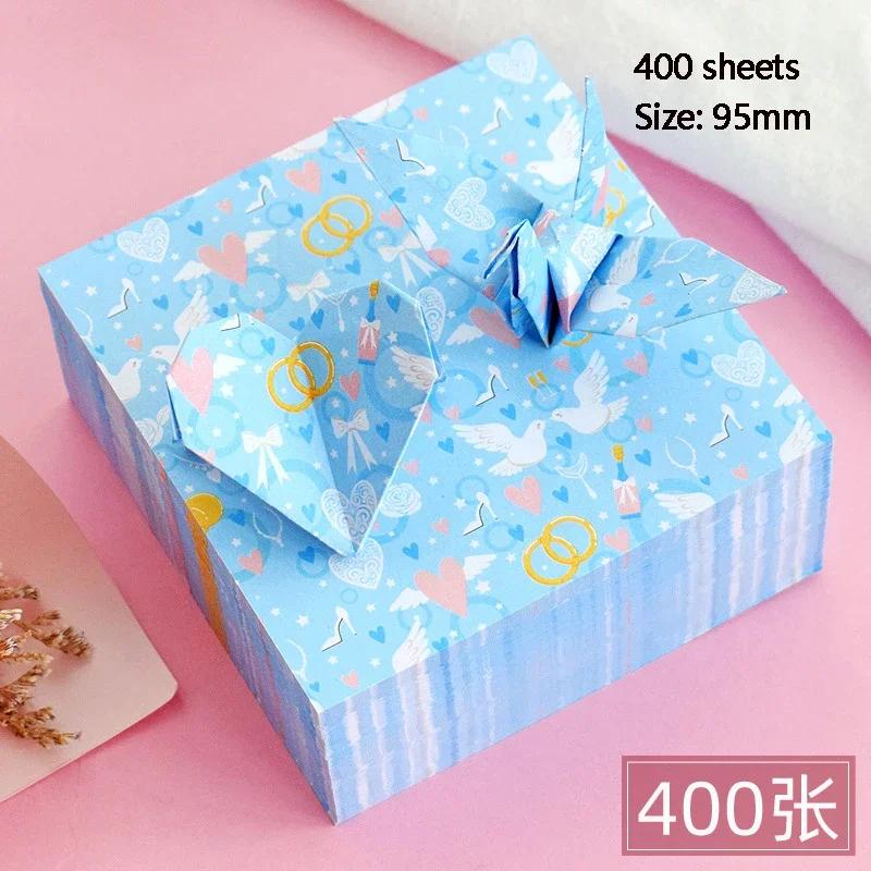 400 folhas de papel origami artesanato dobrável sorte desejo guindaste artesanato dupla face dobrável sorte desejo papel diy cor scrapbooking - Image 1
