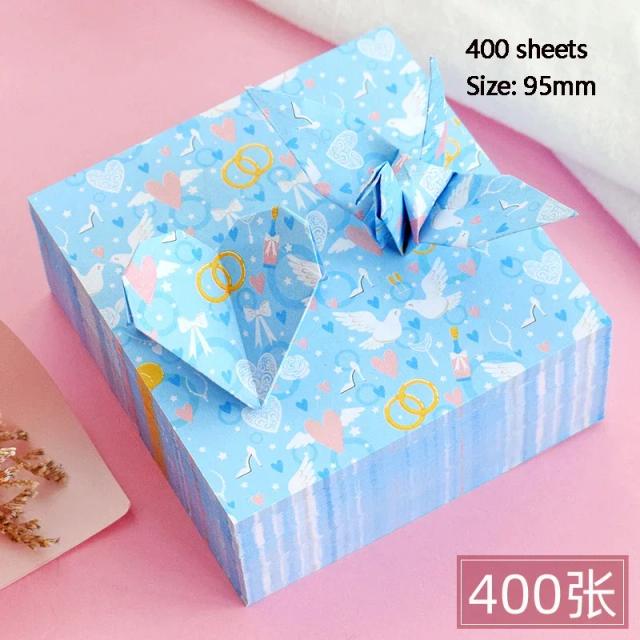 Papel de Origami Dupla Face para Artesanato: 400 Folhas para Criar Guindastes da Sorte e Desejo com Estilo DIY e Scrapbooking