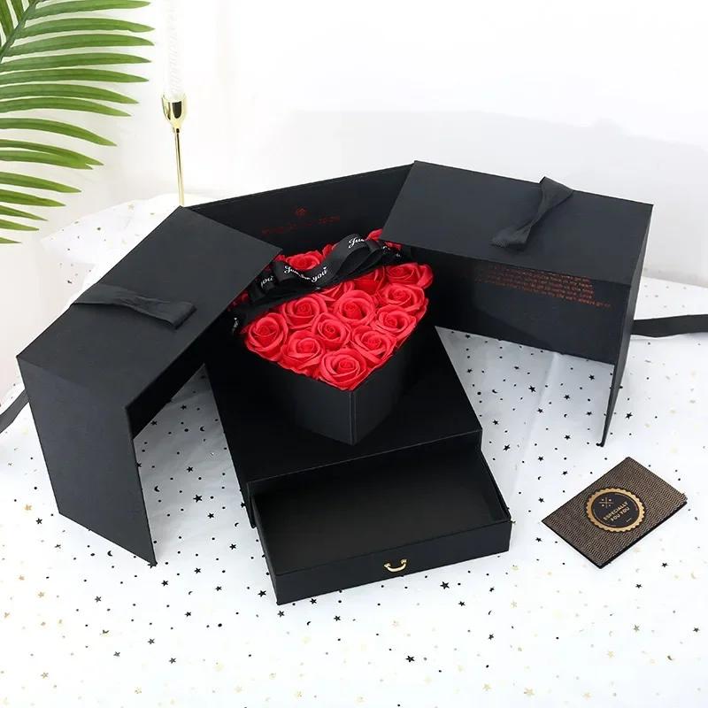 High-end luxo aniversário mistério caixa de presente dia dos namorados flor embalagem festa nobre favor caixas para batom perfume jóias - Image 1