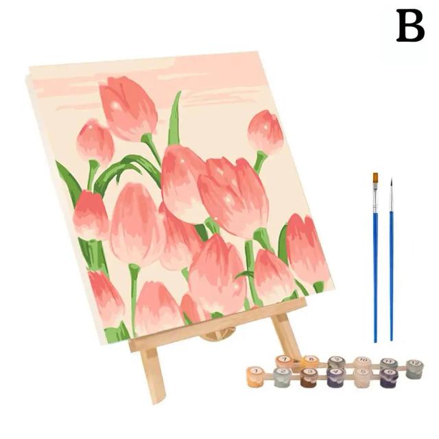 Kits de Pintura a Óleo por Números para Adultos - Decore seu Lar com Imagens de Flores Pintadas à Mão DIY