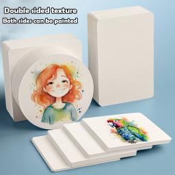 Papel cartão postal aquarela, 300g, pintura fine art, quadrado, redondo, grão grosso, polpa de madeira, cartão em branco - Image 1