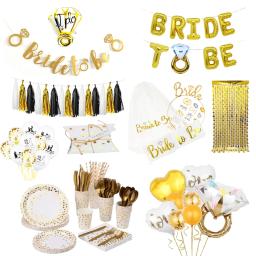 Noiva Para Ser Decorações De Festa, Balões De Casamento, Copo, Banner, Véu Sash, Fontes De Festa De Solteira - Image 1