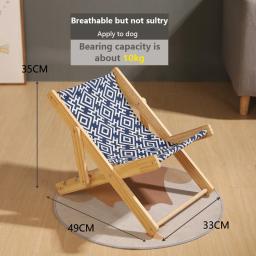 Sofá dobrável para cães e gatos, Cadeira dobrável para animais, Cama de sisal, Reclinável ajustável, Cachorro de madeira dormindo ninho, Casa confortável para conforto - Image 5