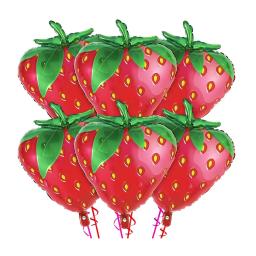 Decorações de festa de aniversário temáticas morango, Foil Mylar Balões para meninas, Morango doce, 6pcs - Image 1
