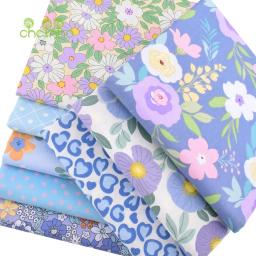 Chainho-Tecido De Algodão De Tecido De Sarja Impressa, Pano De Patchwork, Costura DIY, Material Quilting, Série Flor Azul, 3 Especificação, 2C46 - Image 6