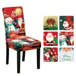 Cadeira Stretchable Natal capas Set, festivo Santa Cartoon Snowman Print, novo - Image 6