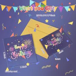 Novo 3d pop up cartão de aniversário soprado com luzes música feliz aniversário cartão de fogos de artifício bolo cartão presente para esposa mãe crianças - Image 5