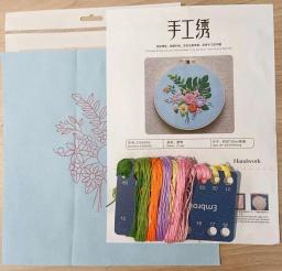 Bordado Cor Thread Flower Starter Kit, Kit bordado estampado para iniciantes, padrão Cross Stitch Kits para adultos - Image 3
