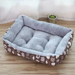 Cama grande acolchoada de veludo quente, cama grande com estampa para animal de estimação, casa de cachorro, rosa, macia, lã, gato, casa de cachorro, petshop, ninho, cestas - Image 5