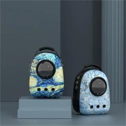Mochila para transporte de animais de estimação, bolsa respirável pequena de cor pura com cápsula para transporte de animais de estimação, cães e gatos - Image 5