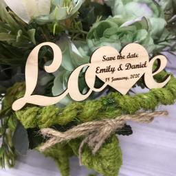 Cartão em forma de coração de madeira personalizado, cartões de convite, casamento rústico, cartões para save the date, cartões de convites - Image 1