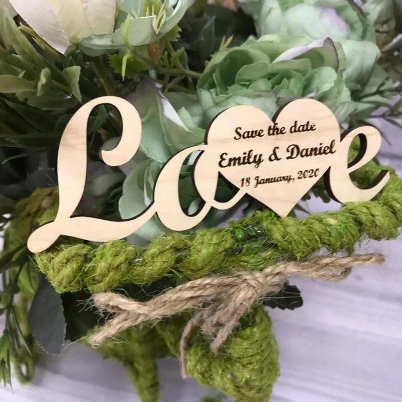 Cartão em forma de coração de madeira personalizado, cartões de convite, casamento rústico, cartões para save the date, cartões de convites - Image 1