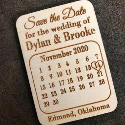 Lembranças de casamento, calendário gravado, presentes de casamento para convidados, decoração de lembrança de casamento, imãs de madeira personalizados - Image 1