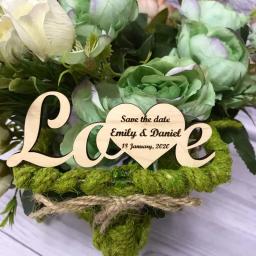 Cartão em forma de coração de madeira personalizado, cartões de convite, casamento rústico, cartões para save the date, cartões de convites - Image 3