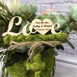 Cartão em forma de coração de madeira personalizado, cartões de convite, casamento rústico, cartões para save the date, cartões de convites - Image 2