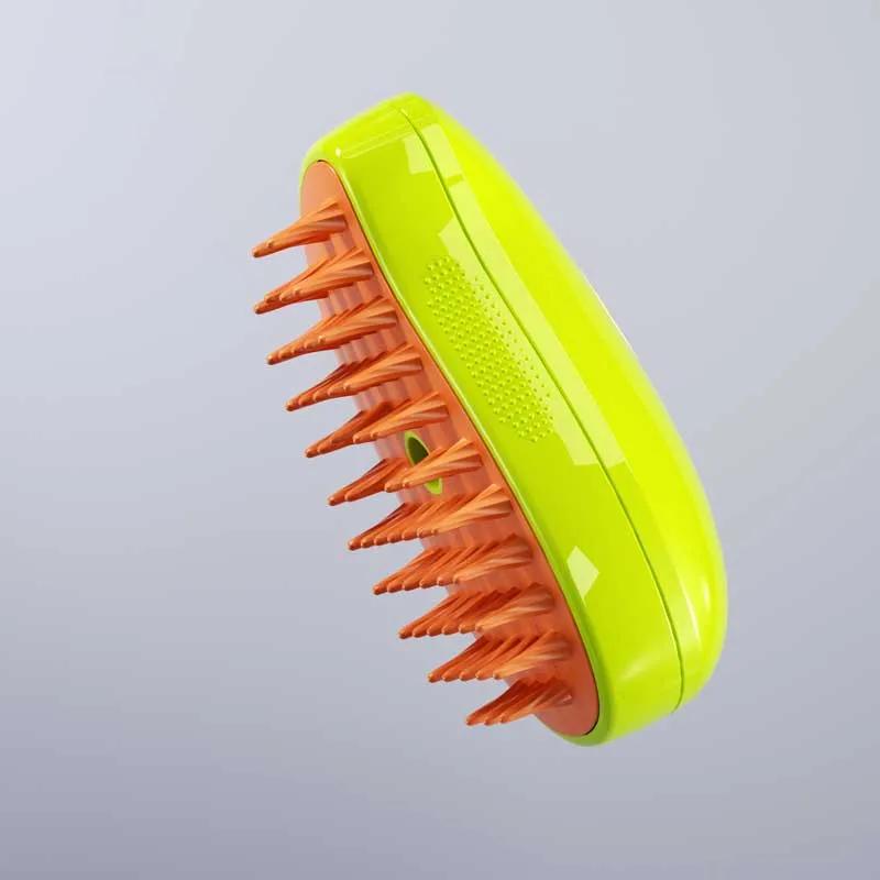 Escova de vapor elétrica para gato, spray de água, pente de estimação, depilação macia de silicone, escova de cabelo de banho - Image 1